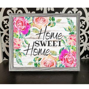 Framed Home Sweet Home Distressed Wood Print 8x10